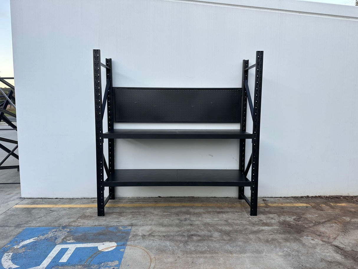 Heavy Duty Garage Workbench with Pegboard 2.0m(H)x2.0m(L)x0.6m(D) 600kg Storage Shelving System