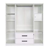 Metal Wardrobe with Double Mirror Doors & Safe