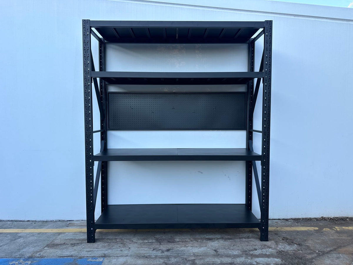 Heavy Duty Garage Workbench with Pegboard 2.4m(H)x2.0m(L)x0.6m(D) 1200kg Storage Shelving System