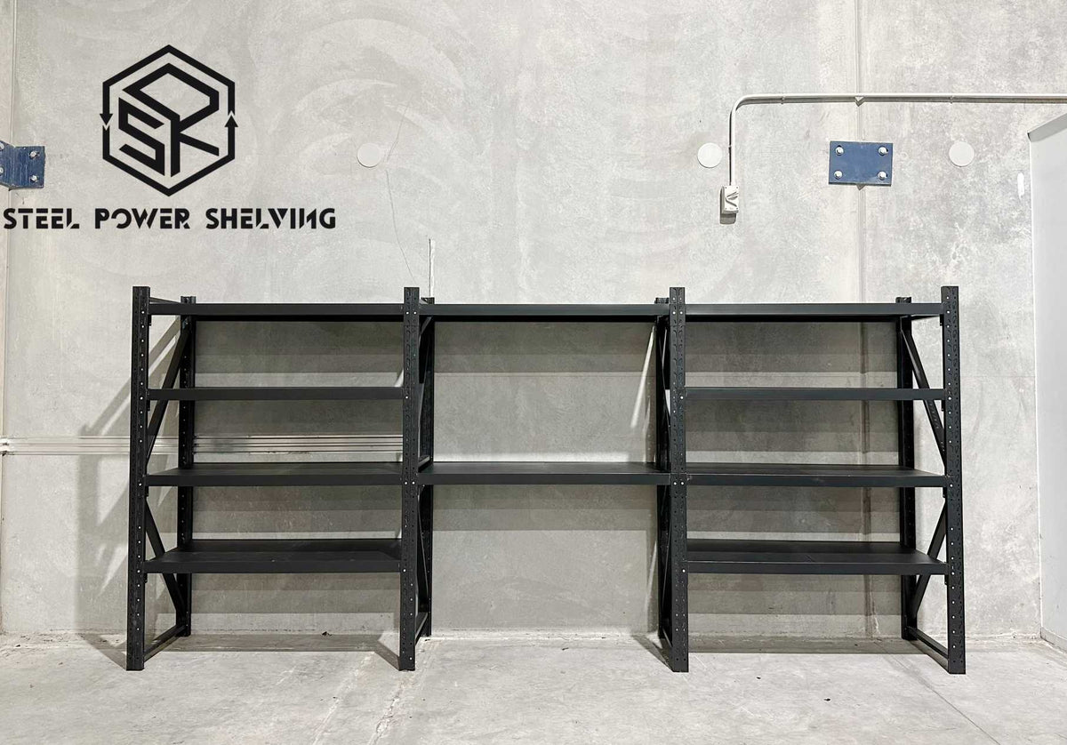 Heavy Duty Garage Shelving Workbench 2.0m(H)x4.5m(L)x0.6m(D) 3000kg Storage System Adjustable Shelves