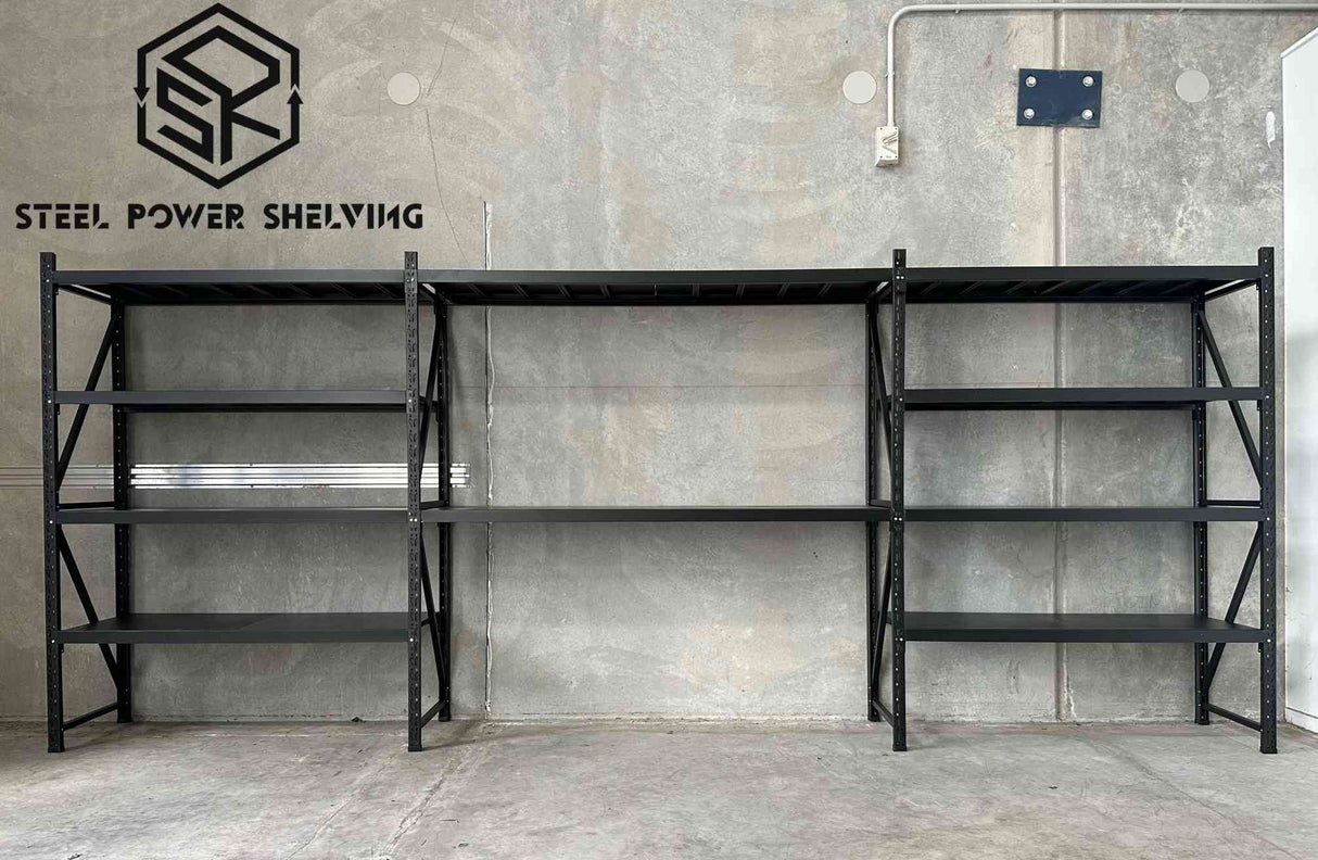 Garage Shelving+Workbench 1.8m(H)x5.0m(L)x0.5m(D) 2000kg Metal Storage Rack Adjustable Shelves