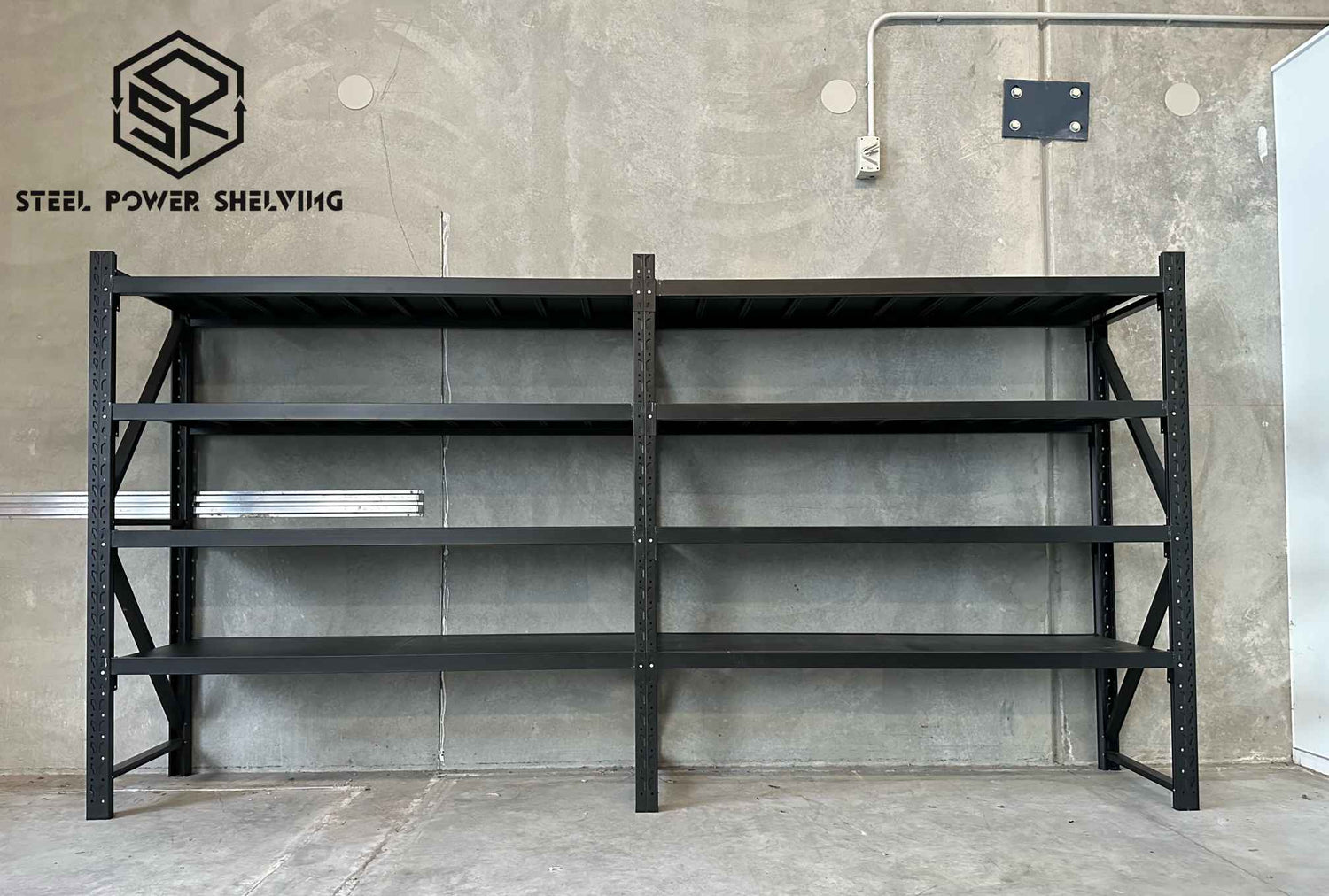 Longspan Shelving 1.8m(H)x4.0m(L)x0.6m(D) 2400kg Heavy Duty Garage Storage Adjustable Shelves
