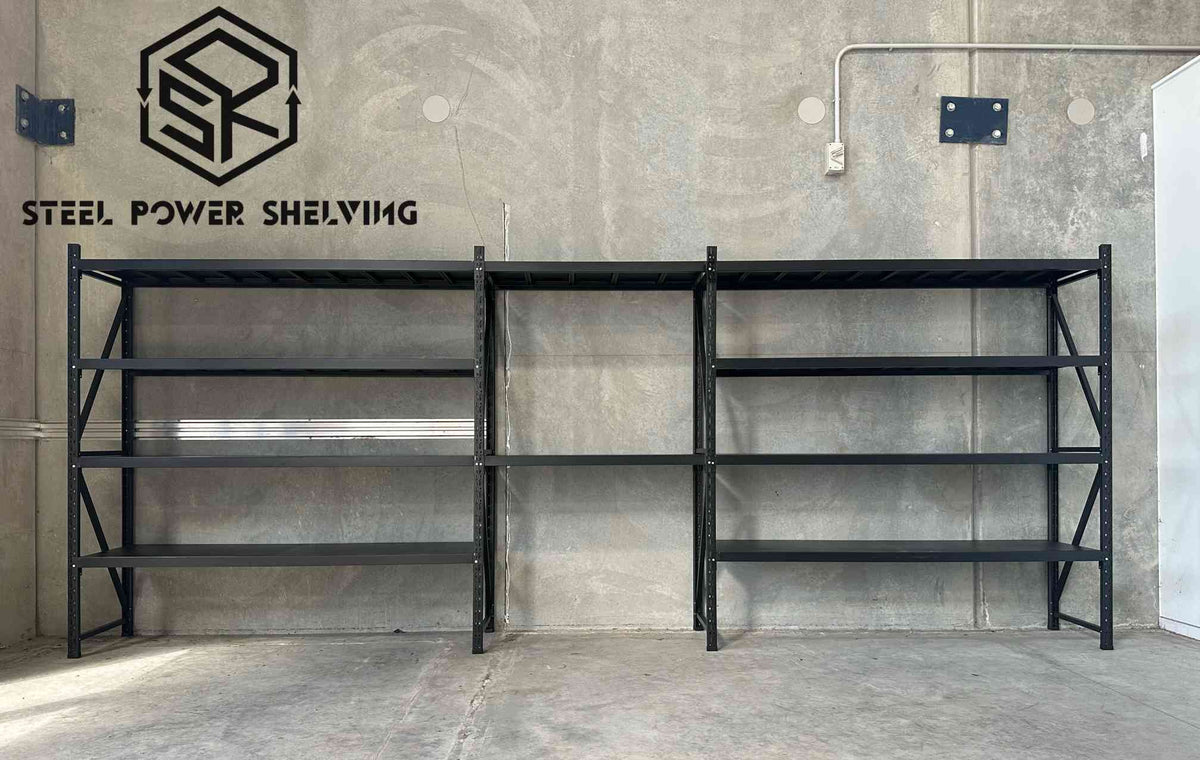 Garage Shelving+Workbench 1.8m(H)x5.2m(L)x0.5m(D) 2000kg Metal Storage Rack Adjustable Shelves