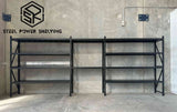 Garage Shelving+Workbench 1.8m(H)x5.2m(L)x0.5m(D) 2000kg Metal Storage Rack Adjustable Shelves