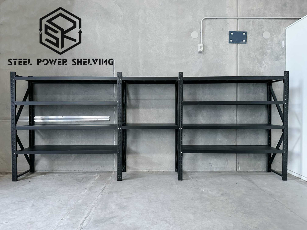 Garage Shelving 2.0m(H)x5.2m(L)x0.6m(D) 3000kg Storage Rack with Workbench Adjustable Shelves
