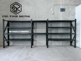 Garage Shelving 2.0m(H)x5.2m(L)x0.6m(D) 3000kg Storage Rack with Workbench Adjustable Shelves