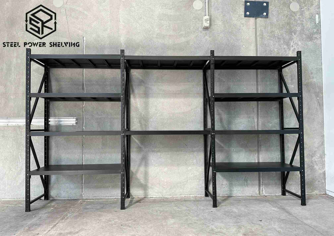 1. Steel Power Shelving Shelf 1.8m(H)x3.6m(L)x0.5m(D) 2000kg Shelving + Workbench