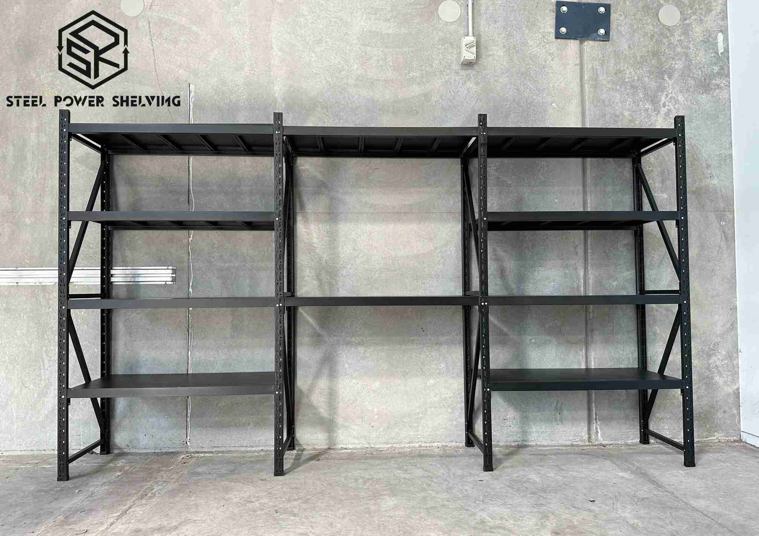 Garage Shelving 1.8m(H)x3.6m(L)x0.5m(D) 2000kg Storage Rack with Workbench Adjustable Shelves