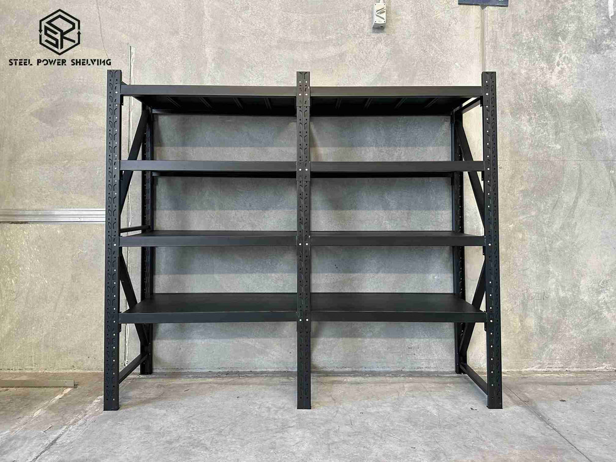 Garage Storage Rack 1.8m(H)x2.4m(L)x0.6m(D) 2400kg Shelving Adjustable Steel Shelves