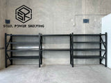 Longspan Shelving 1.8m(H)x6.0m(L)x0.6m(D) 3000kg Heavy Duty Garage Storage Shelving Workbench