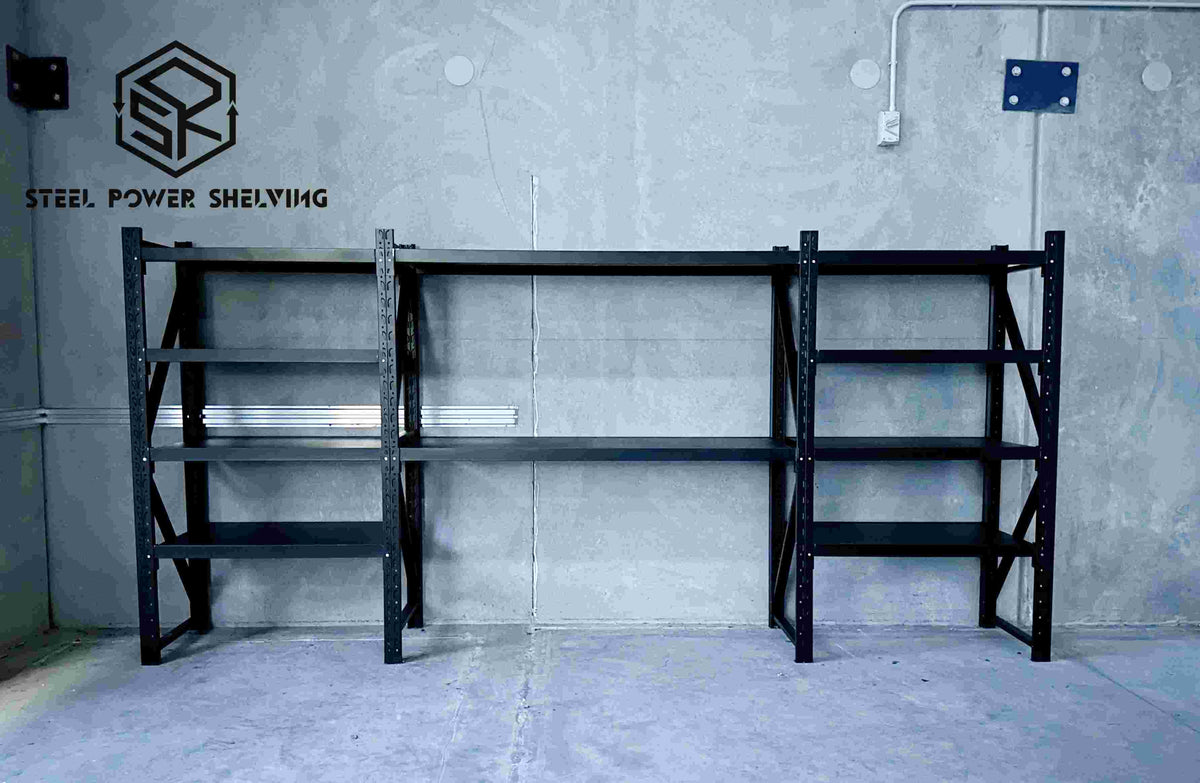 Garage Shelving 2.0m(H)x4.4m(L)x0.6m(D) 3000kg Storage Rack with Workbench Adjustable Shelves