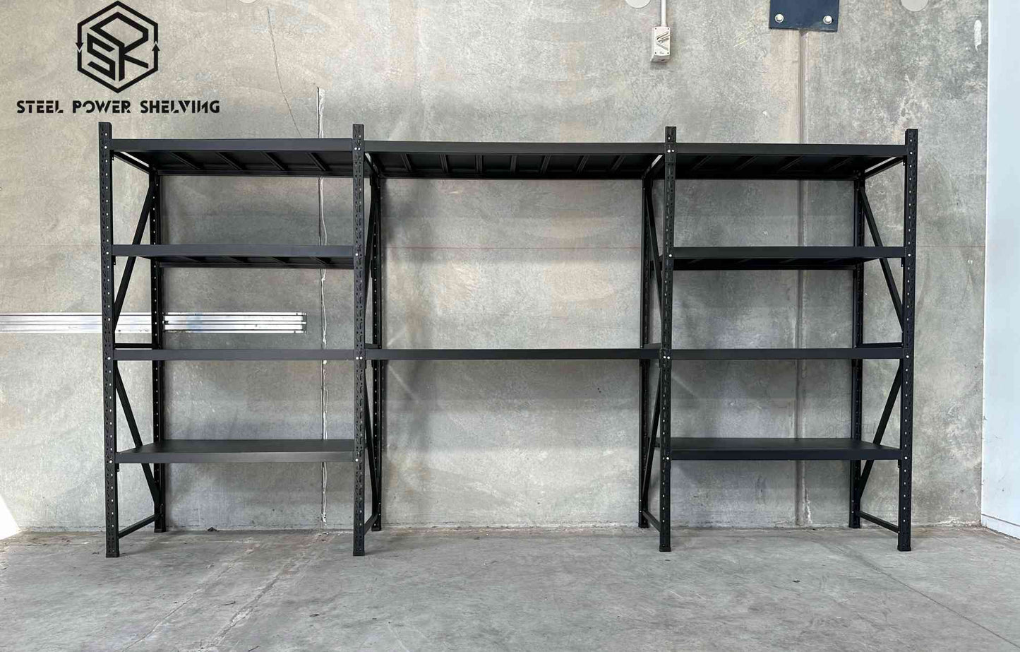 Shelf 2.0m(H)x3.9m(L)x0.5m(D)1500kg Shelving+Workbench