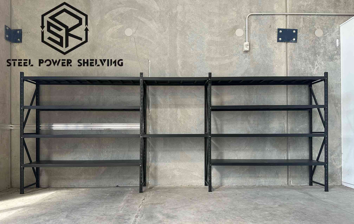 Shelf 2.0m(H)x5.2m(L)x0.5m(D)1500kg Shelving+Workbench