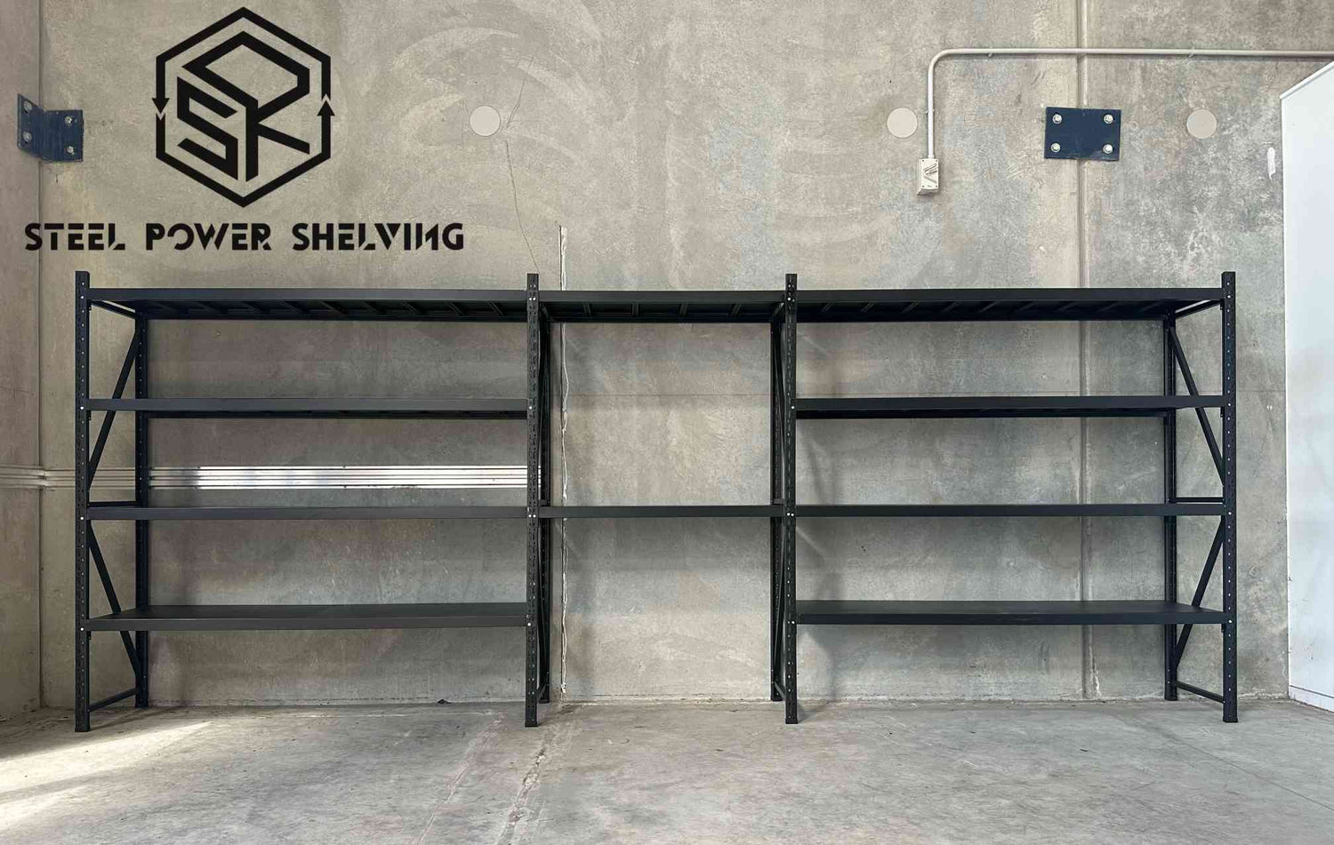 Garage Shelving Workbench 2.0m(H)x5.2m(L)x0.5m(D) 2000kg Storage System Adjustable Shelves