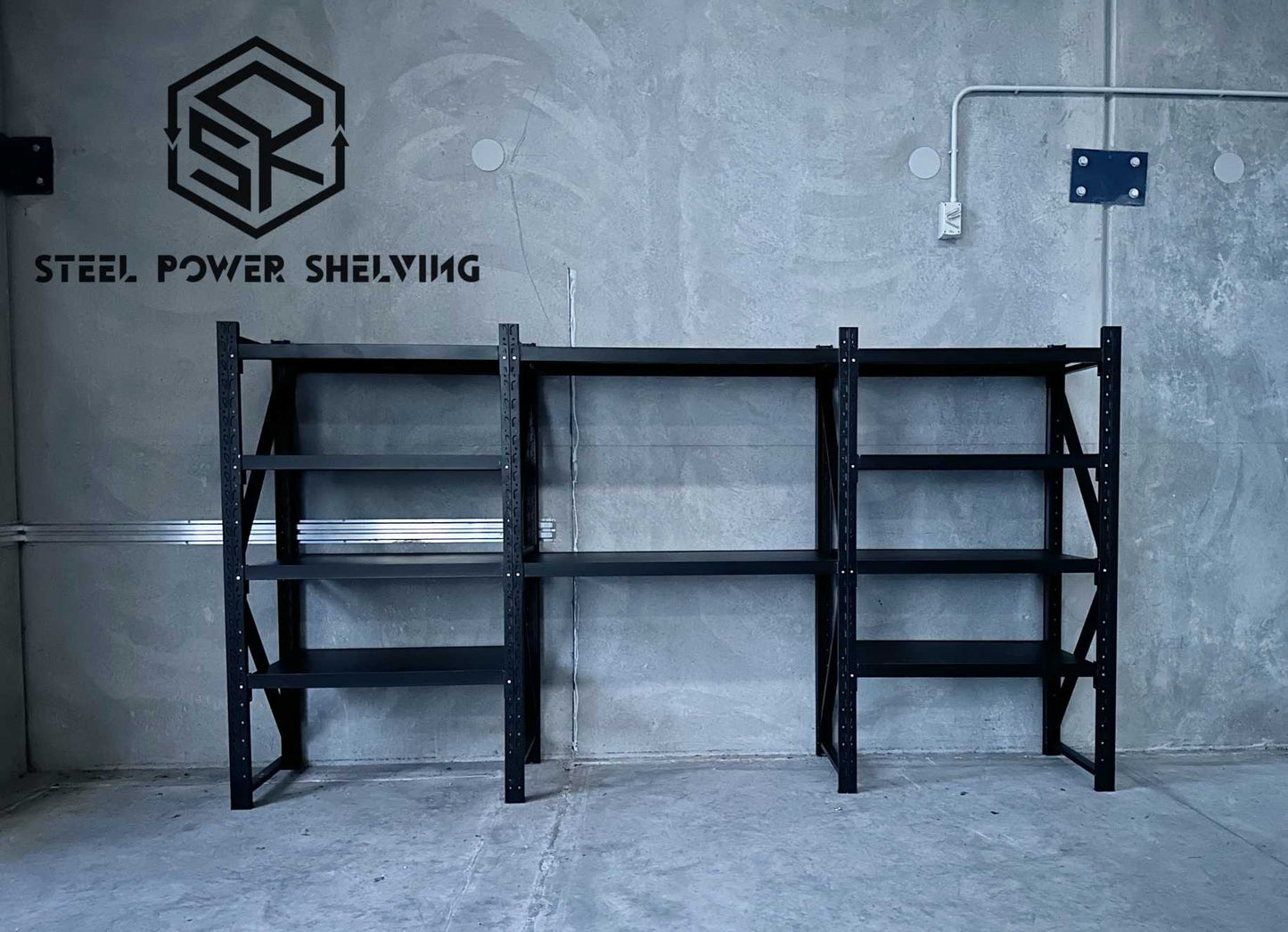 Shelf 2.0m(H)x3.9m(L)x0.6m(D)2500kg Shelving+Workbench