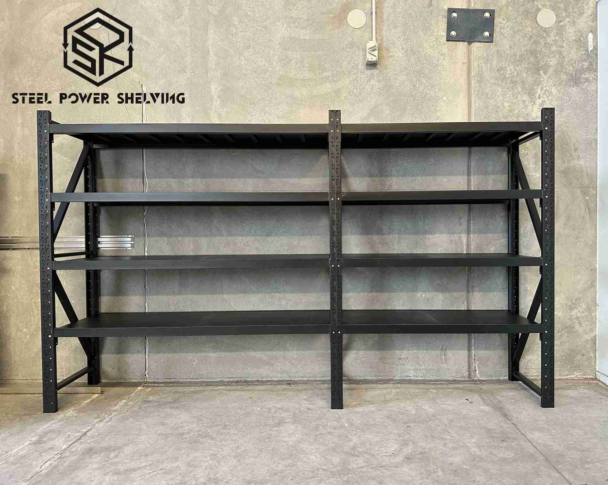 Longspan Shelving 2.4m(H)x3.5m(L)x0.6m(D) 2400kg Heavy Duty Garage Storage Adjustable Shelves