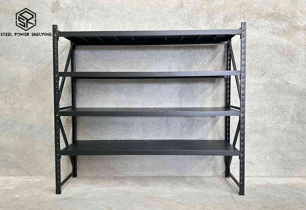 Garage workshop metal shelving with SteelPowerShelving