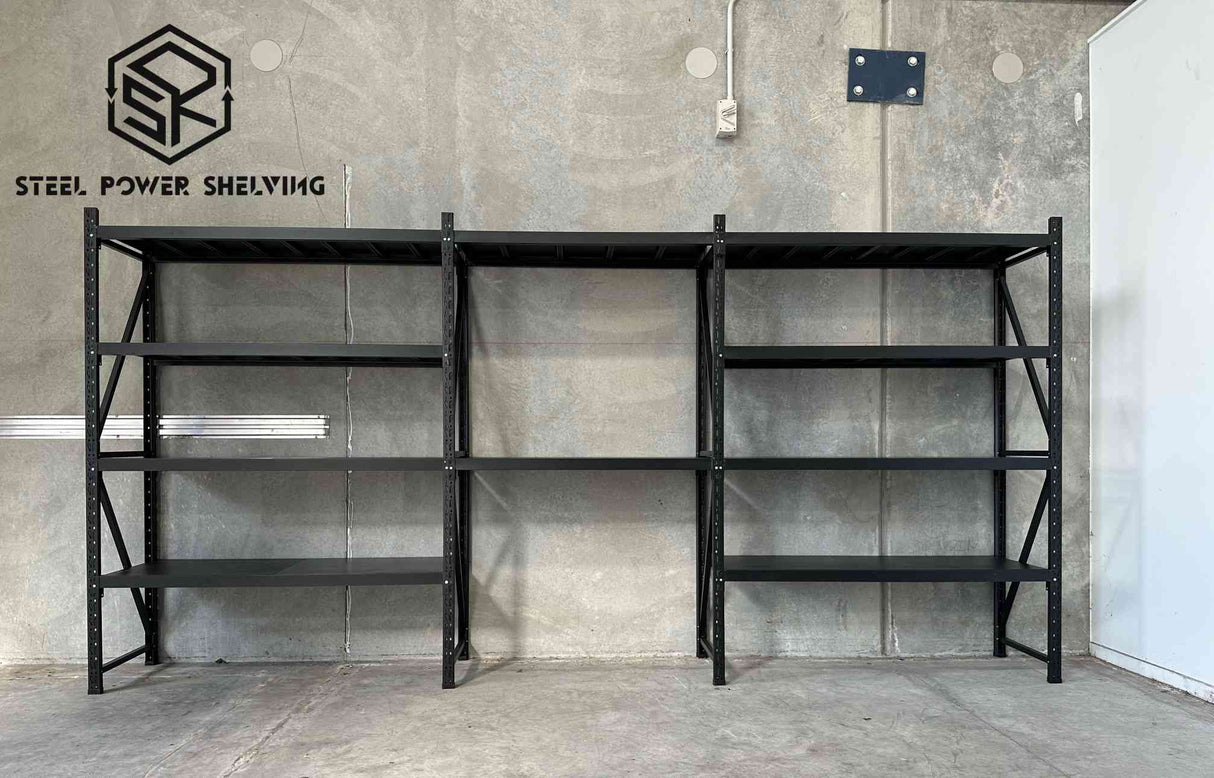 Garage Shelving Workbench 1.8m(H)x4.2m(L)x0.5m(D) 2000kg Storage System Adjustable Shelves