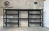 Garage Shelving Workbench 1.8m(H)x4.2m(L)x0.5m(D) 2000kg Storage System Adjustable Shelves