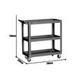 3 Tier Tool Trolley Cart with Wheels – Heavy Duty Steel Rolling Cart
