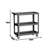 3 Tier Tool Trolley Cart with Wheels – Heavy Duty Steel Rolling Cart