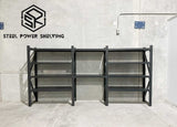 Longspan Shelving 1.8m(H)x4.2m(L)x0.6m(D) 3000kg Heavy Duty Garage Storage Shelving Workbench