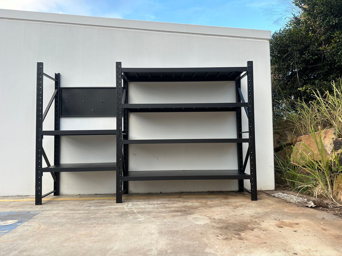 Heavy Duty Garage Workbench with Pegboard 2.0m(H)x3.2m(L)x0.6m(D) 1800kg Storage Shelving System