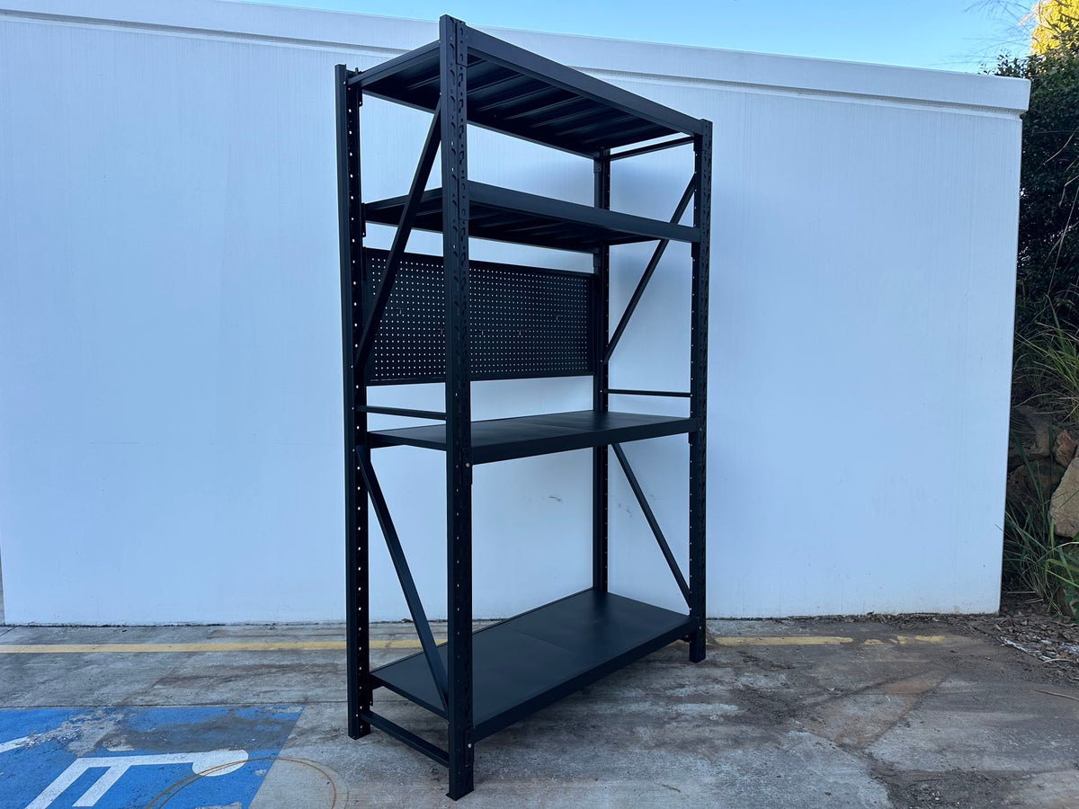 Heavy Duty Garage Workbench with Pegboard 2.4m(H)x1.5m(L)x0.6m(D) 1200kg Storage Shelving System