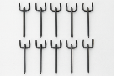 Heavy Duty Pegboard Hooks for Garage Workshop Tool Storage – 10cm 15cm 20cm (Silver & Black)