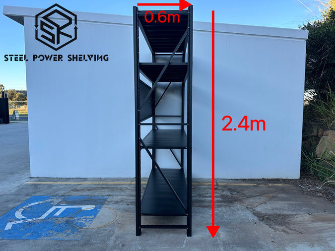 2. SteelPowerShelving Workstation with Pegboard - Workbench 2.4m x 1.5m x 0.6m 1200kg