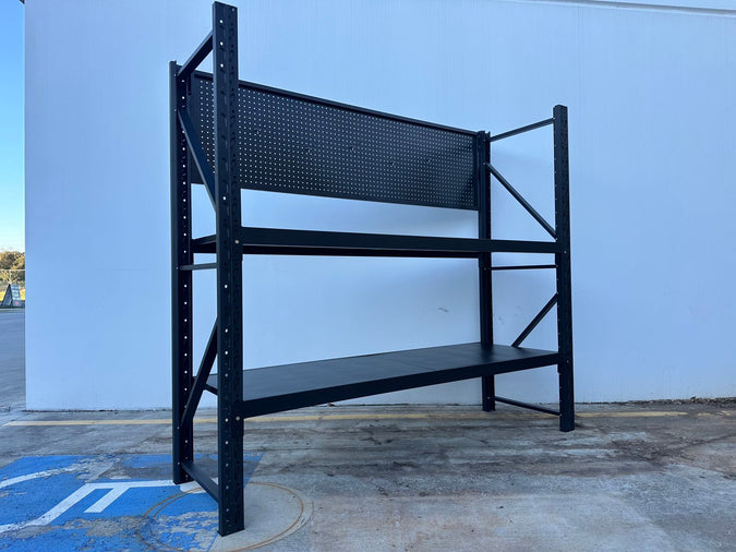 2.2 2. Steel Power Shelving Workstation with Pegboard - Workbench 2.0m(H)x2.0m(L)x0.6m(D) 600kg