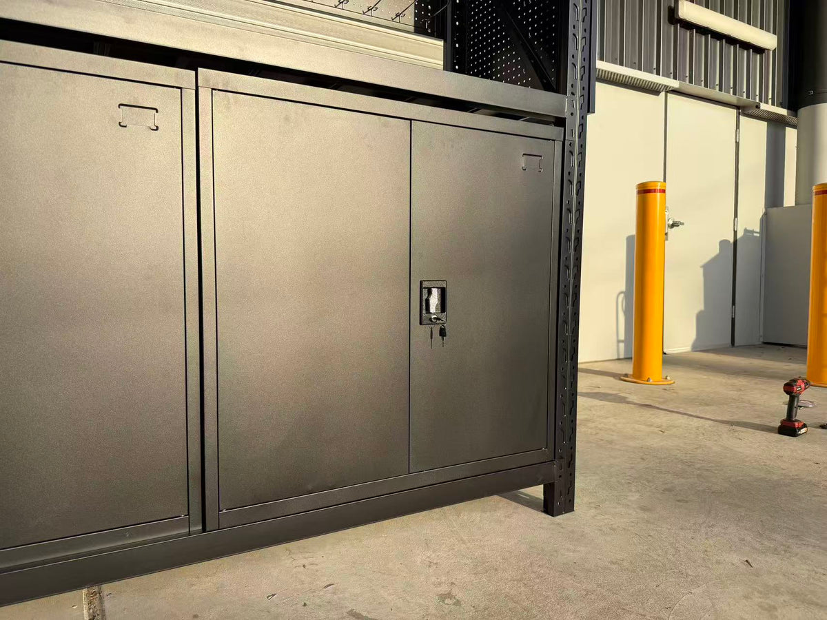 Lockable Metal Storage Cabinet with Shelf –  Steel Garage Cabinet