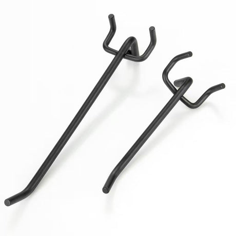 Heavy Duty Pegboard Hooks for Garage Workshop Tool Storage – 10cm 15cm 20cm (Silver & Black)