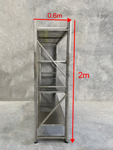 Stainless Steel Shelving 2.0m(H)x2.0m(L)x0.6m(D) 1000kg Adjustable Garage Storage Shelf