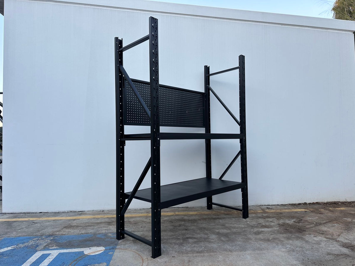 Heavy Duty Garage Workbench with Pegboard 2.0m(H)x1.5m(L)x0.6m(D) 600kg Storage Shelving System