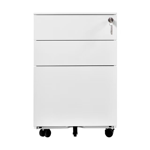 3 Drawer Mobile Pedestal Filing Cabinet – Lockable Office Drawer Unit with Wheels