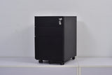 3 Drawer Mobile Pedestal Filing Cabinet – Lockable Office Drawer Unit with Wheels