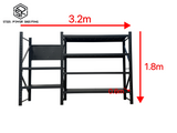 Workstation with pegboard - workbench 1.8m(H)x3.2m(L)x0.6m(D)1500kg