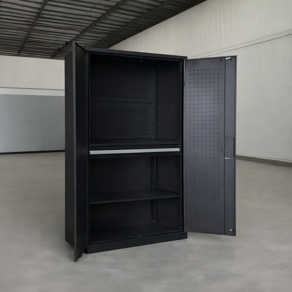 Heavy Duty Tool Storage Cabinet with Drawers & Pegboard 1.8m Steel Cabinet