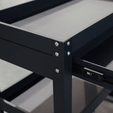 3 Tier Tool Trolley Cart with Lockable Drawer & Wheels – Heavy Duty Steel