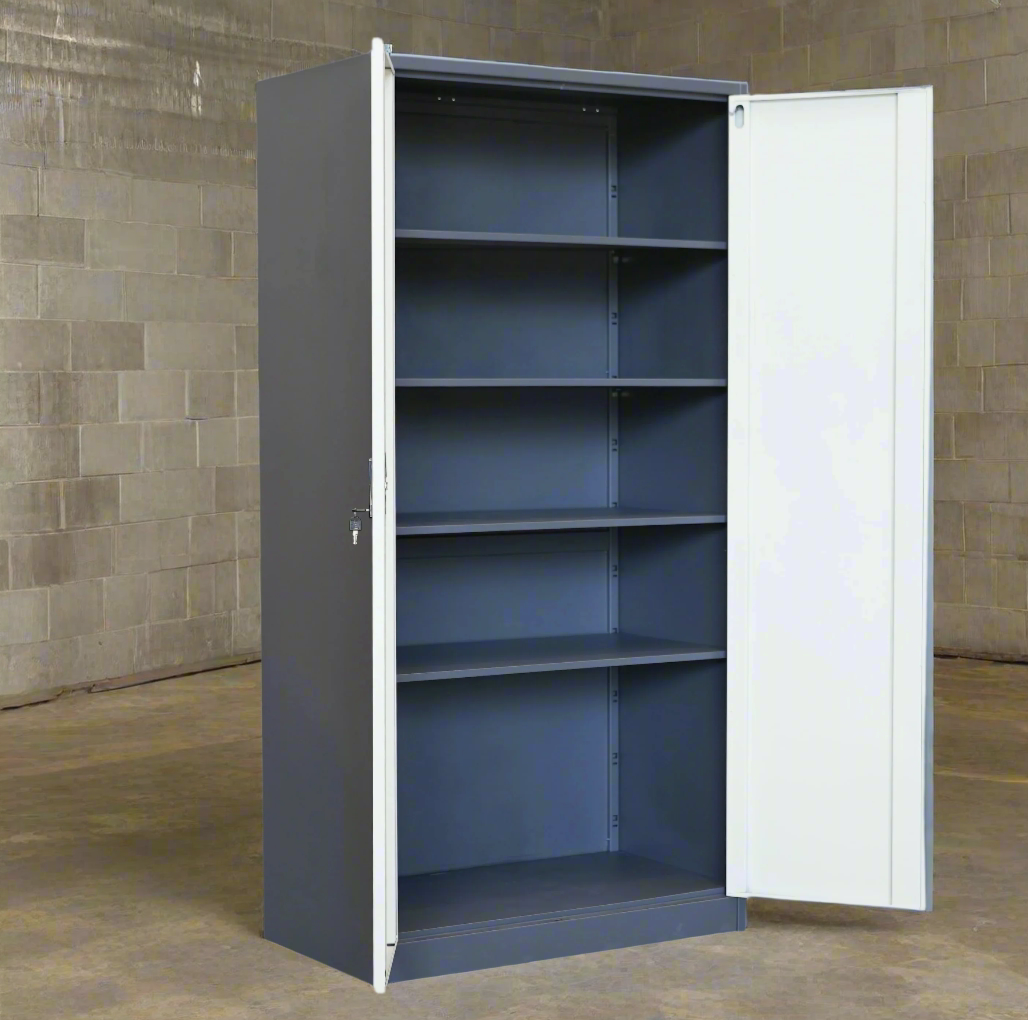 1. File Cabinet Grey & White Storage Unit — $299