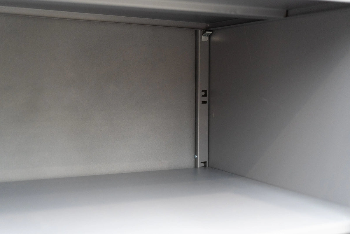 Metal File Cabinet 1.85m – Lockable Storage Cabinet Grey & White