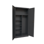 Heavy Duty Metal Storage Cabinet 1.85m(H)x0.9m(L)x0.4m(D) Black Steel Wardrobe