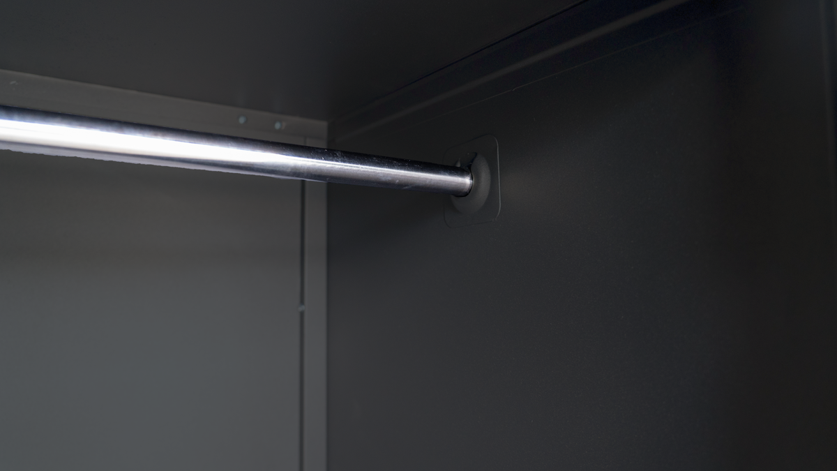 Heavy Duty Metal Storage Cabinet 1.85m(H)x0.9m(L)x0.4m(D) Black Steel Wardrobe