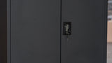 Heavy Duty Metal Storage Cabinet 1.85m(H)x0.9m(L)x0.4m(D) Black Steel Wardrobe