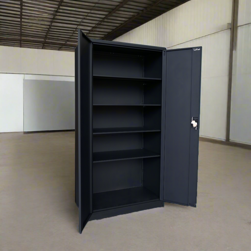 2. Steel Power Shelving File Cabinet Matt Black Storage Unit