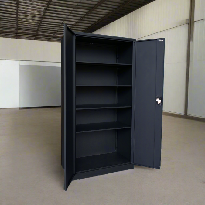 1. Steel Power Shelving File Cabinet – Matt Black Storage Unit