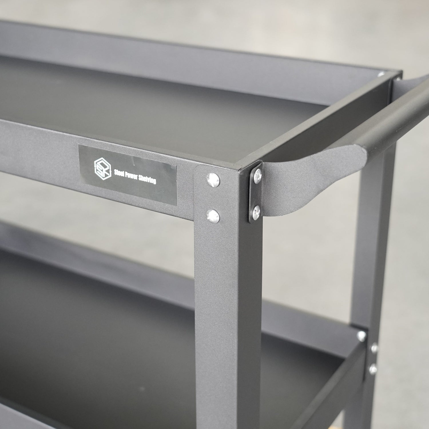 3 Tier Tool Trolley Cart with Wheels – Heavy Duty Steel Rolling Cart