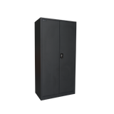 Heavy Duty Metal Storage Cabinet 1.85m(H)x0.9m(L)x0.4m(D) Black Steel Wardrobe