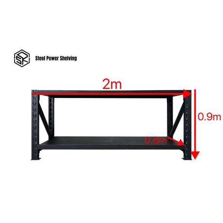 Steel Workbench 0.9m(H)x2.0m(L)x0.6m(D) 600kg Heavy Duty Garage Workshop Bench Steel Workbench 0.9m(H)x2.0m(L)x0.6m(D) 600kg Heavy Duty Garage Workshop Bench